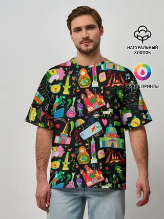 Мужская футболка оверсайз / Travel to Saint Petersburg