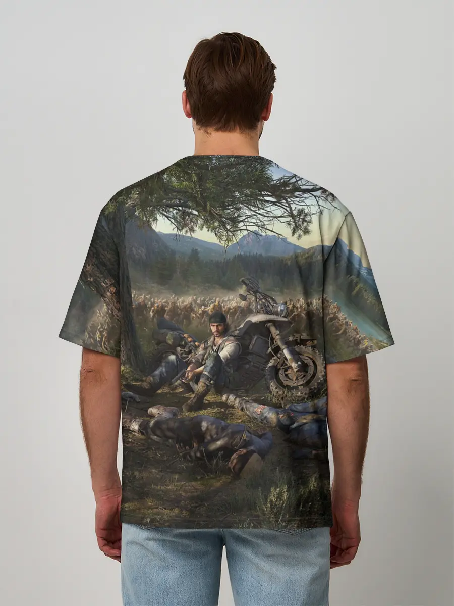 Мужская футболка оверсайз / Days gone Дикон и толпа фриков