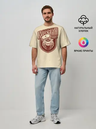 Мужская футболка оверсайз / Русский медведь