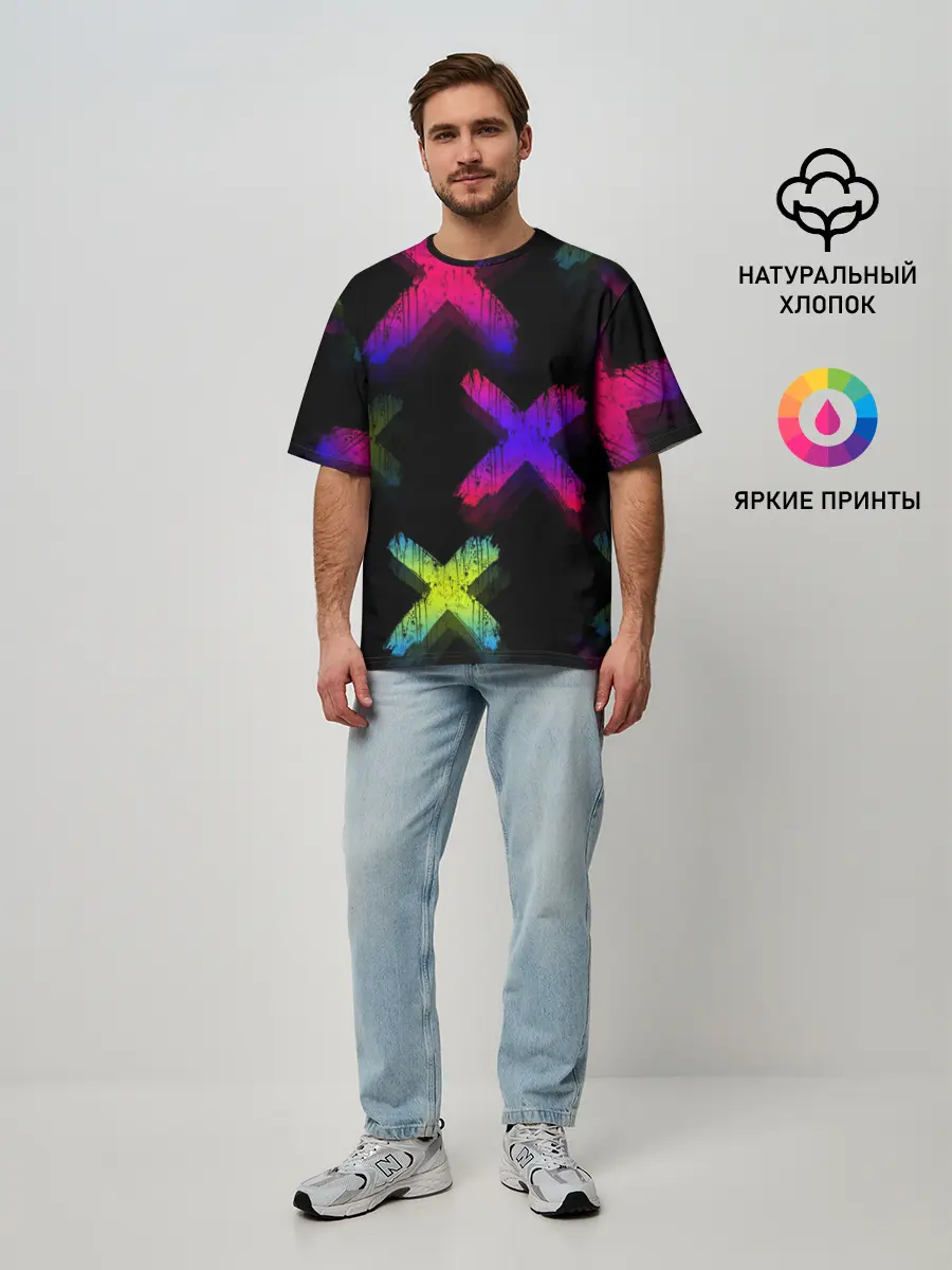 Мужская футболка оверсайз / Крестики