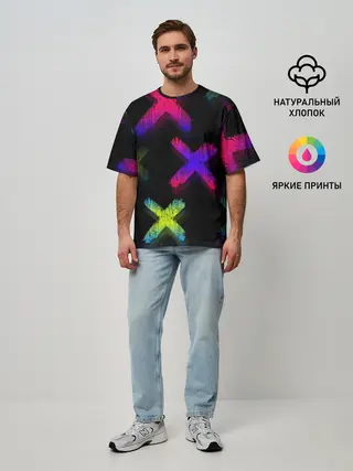 Мужская футболка оверсайз / Крестики