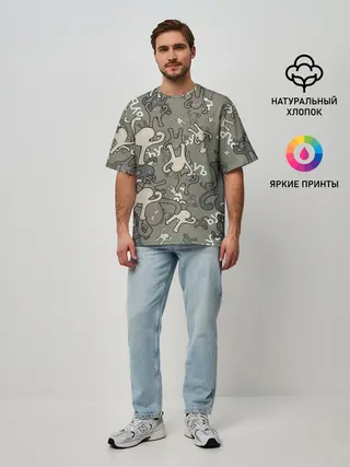 Мужская футболка оверсайз / ЪУЪ КАМУФЛЯЖ.