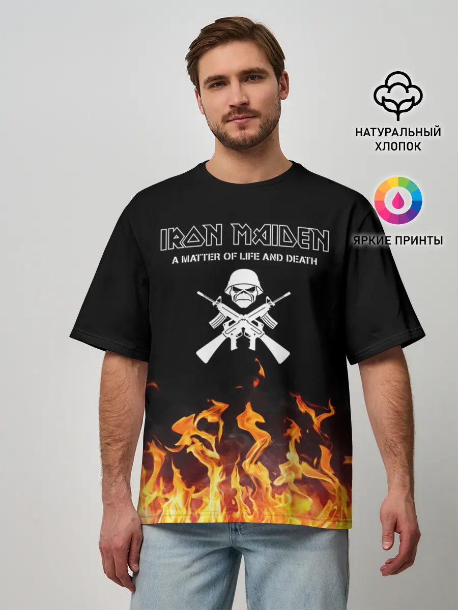Мужская футболка оверсайз / Iron Maiden
