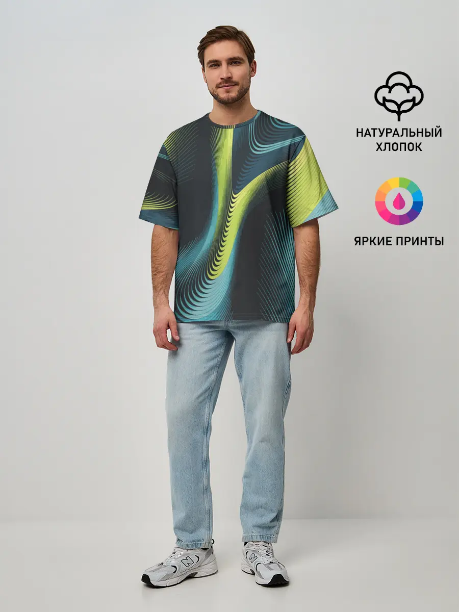 Мужская футболка оверсайз / Wave