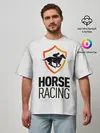 Мужская футболка оверсайз / Horse racing