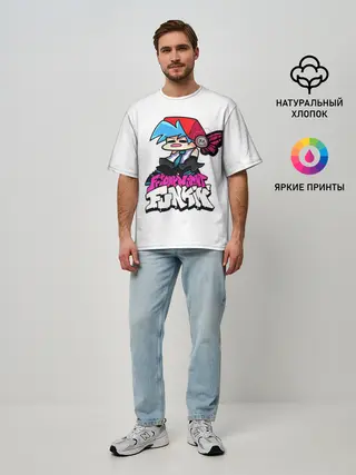 Мужская футболка оверсайз / Бойфренд