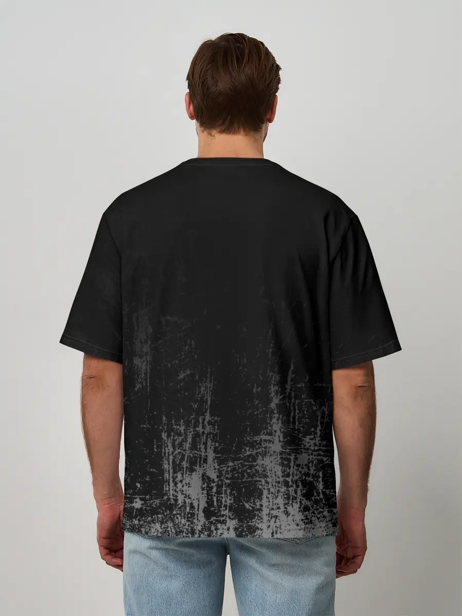 Мужская футболка оверсайз / Black Grunge