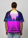 Мужская футболка оверсайз / Ретро Стиль неон