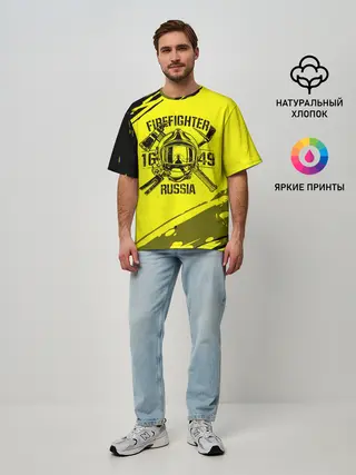 Мужская футболка оверсайз / FIREFIGHTER 1649 RUSSIA
