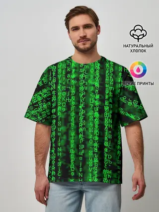 Мужская футболка оверсайз / Программная ошибка Баг 3D