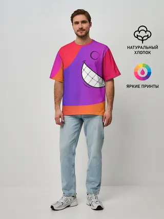 Мужская футболка оверсайз / Градиент призрак