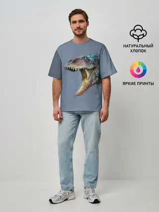 Мужская футболка оверсайз / Хищный динозавр | Dino
