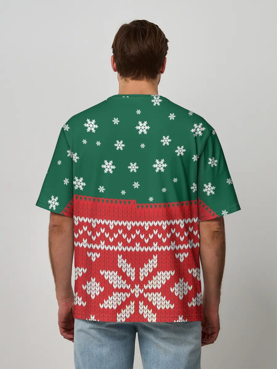 Мужская футболка оверсайз / Новогодний Алексей