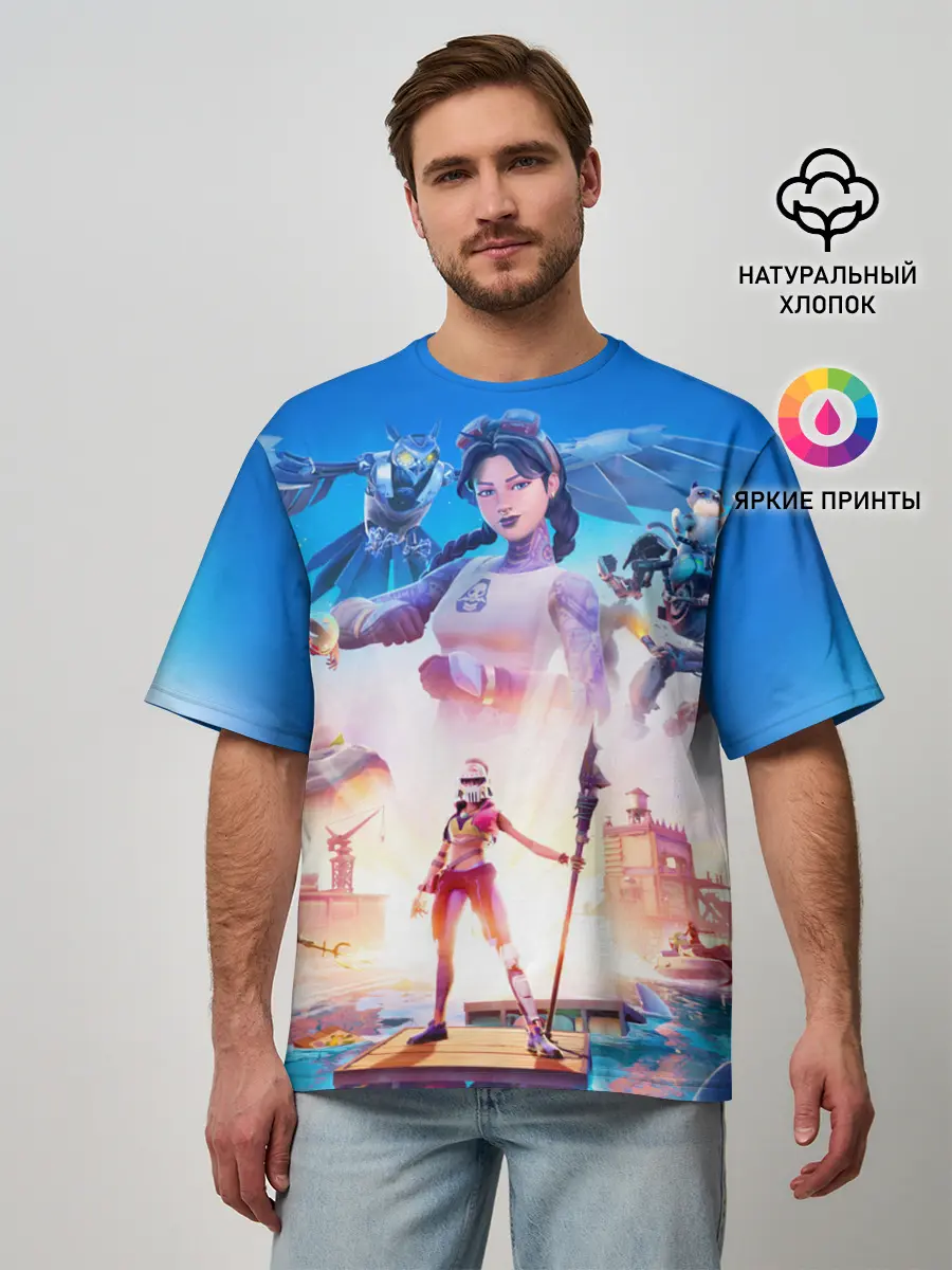 Мужская футболка оверсайз / ФОРТНАЙТ 3 СЕЗОН