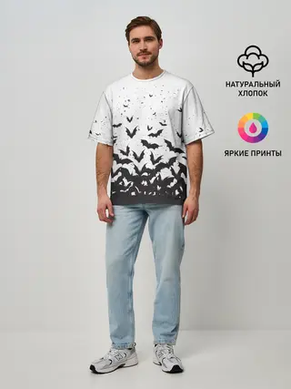 Мужская футболка оверсайз / Летучие мыши