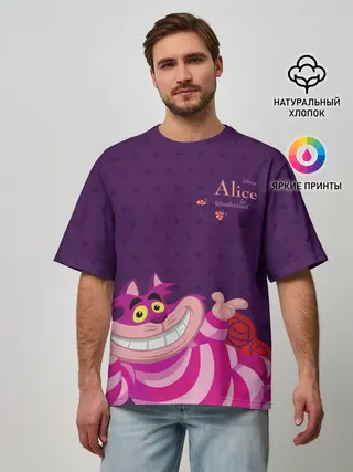 Мужская футболка оверсайз / Чеширский Кот