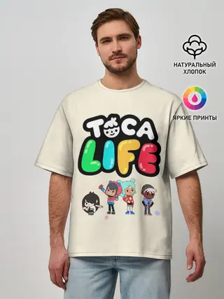 Мужская футболка оверсайз / Toca Boca Рита, Зик, Нари, Леон