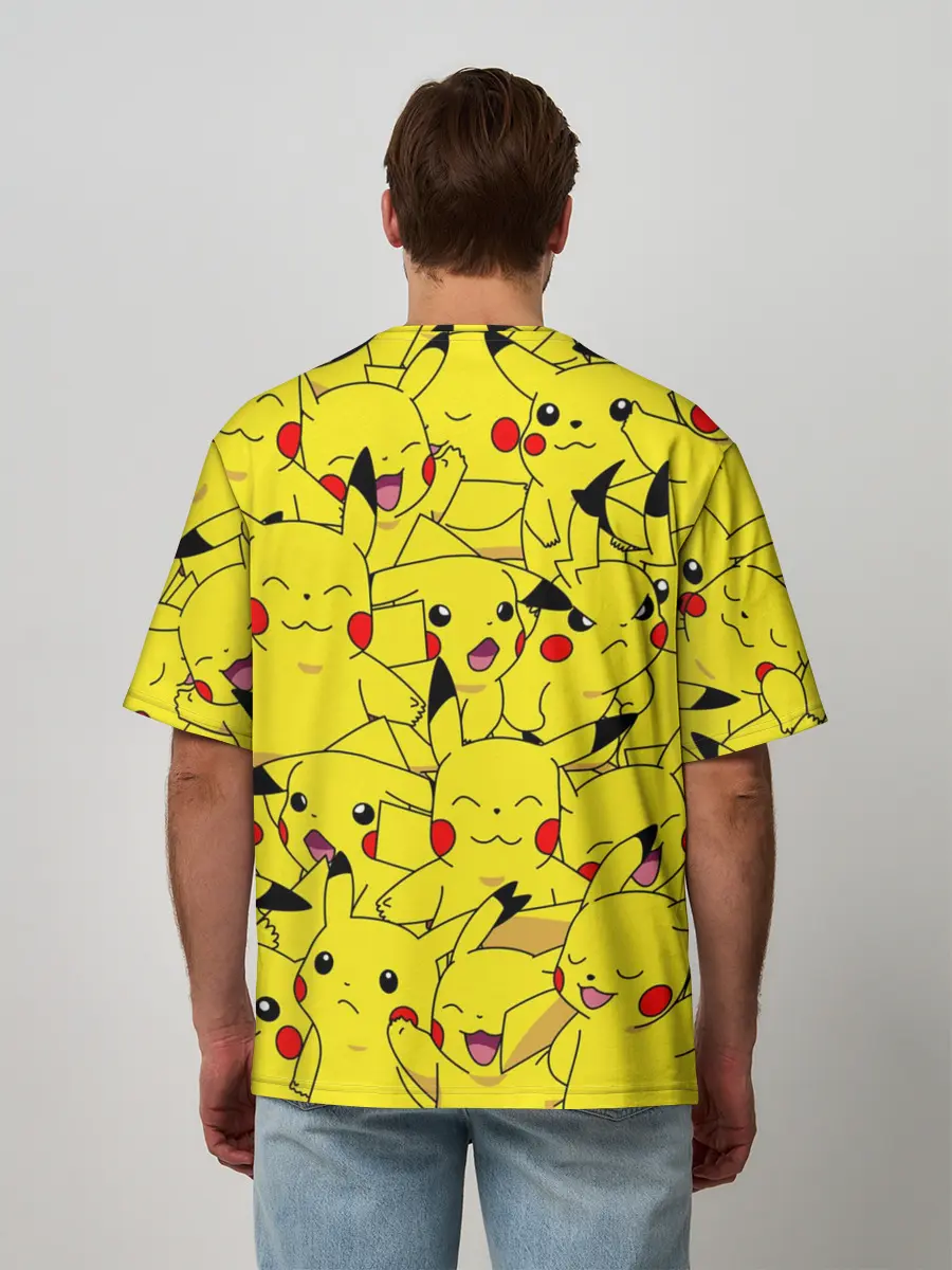 Мужская футболка оверсайз / ПИКАЧУ