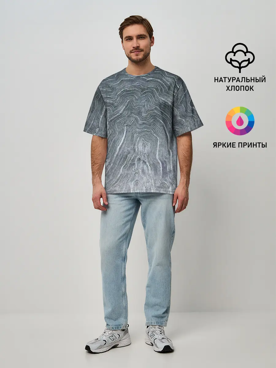 Мужская футболка оверсайз / Negative Waves