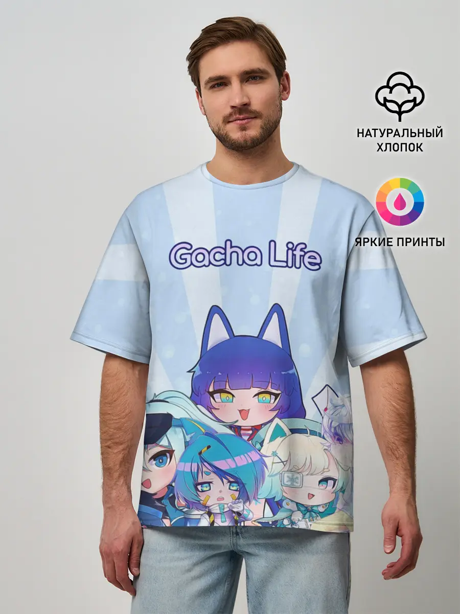 Мужская футболка оверсайз / Gacha Club Character