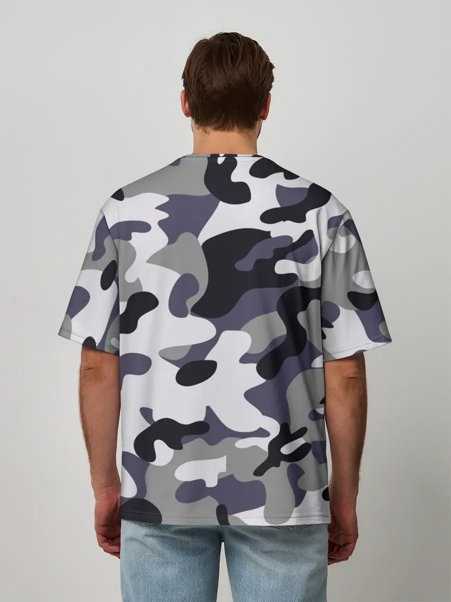 Мужская футболка оверсайз / Городской камуфляж