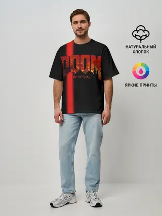 Мужская футболка оверсайз / Doom | Rip and Tear