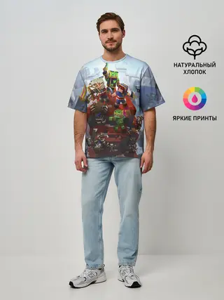Мужская футболка оверсайз / Minecraft Dungeons