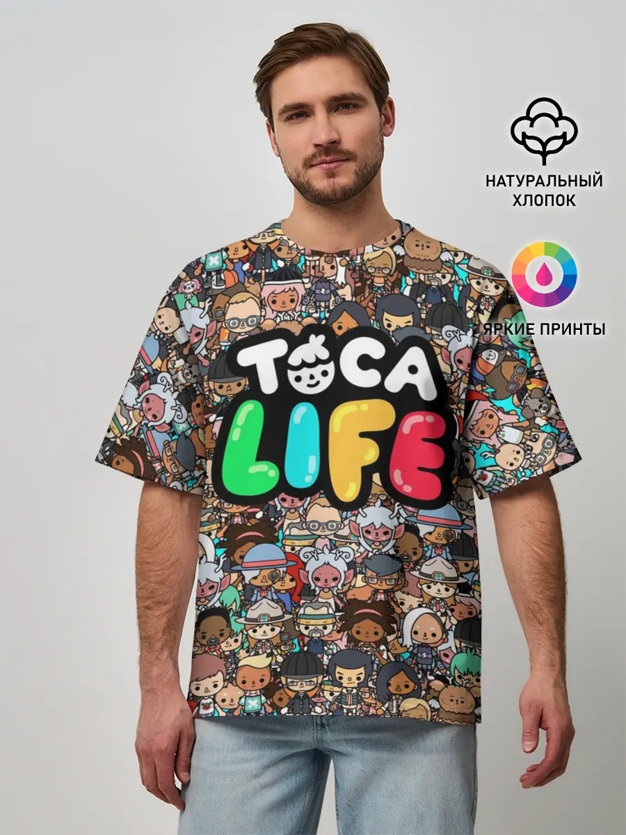 Мужская футболка оверсайз / Toca Boca game | Тока бока
