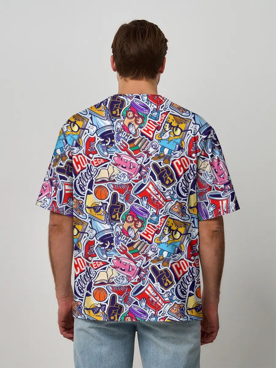 Мужская футболка оверсайз / Стикерпак