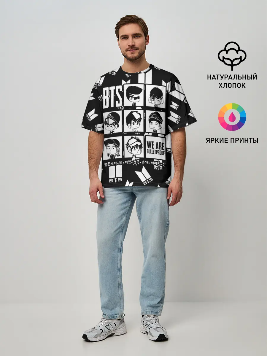 Мужская футболка оверсайз / BTS WE ARE BULLETPROOF