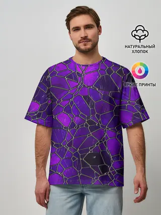 Мужская футболка оверсайз / Стеклянная мозайка