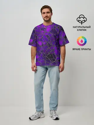 Мужская футболка оверсайз / Стеклянная мозайка