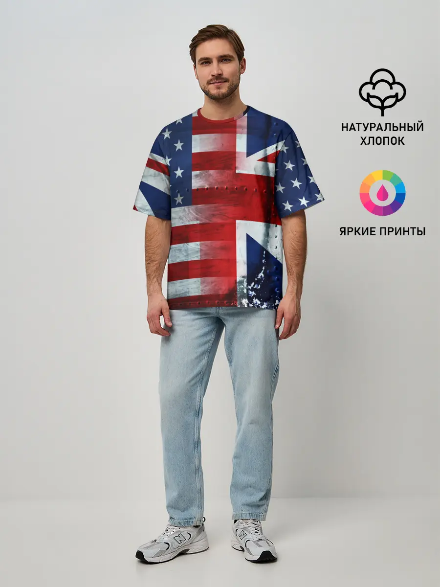 Мужская футболка оверсайз / Англия&Америка