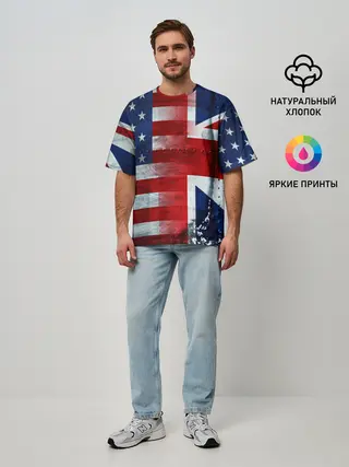 Мужская футболка оверсайз / Англия&Америка