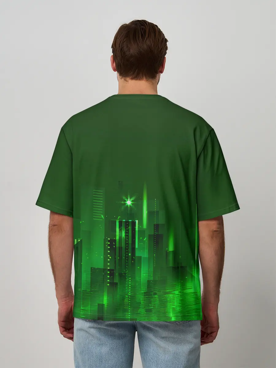 Мужская футболка оверсайз / Зеленый город