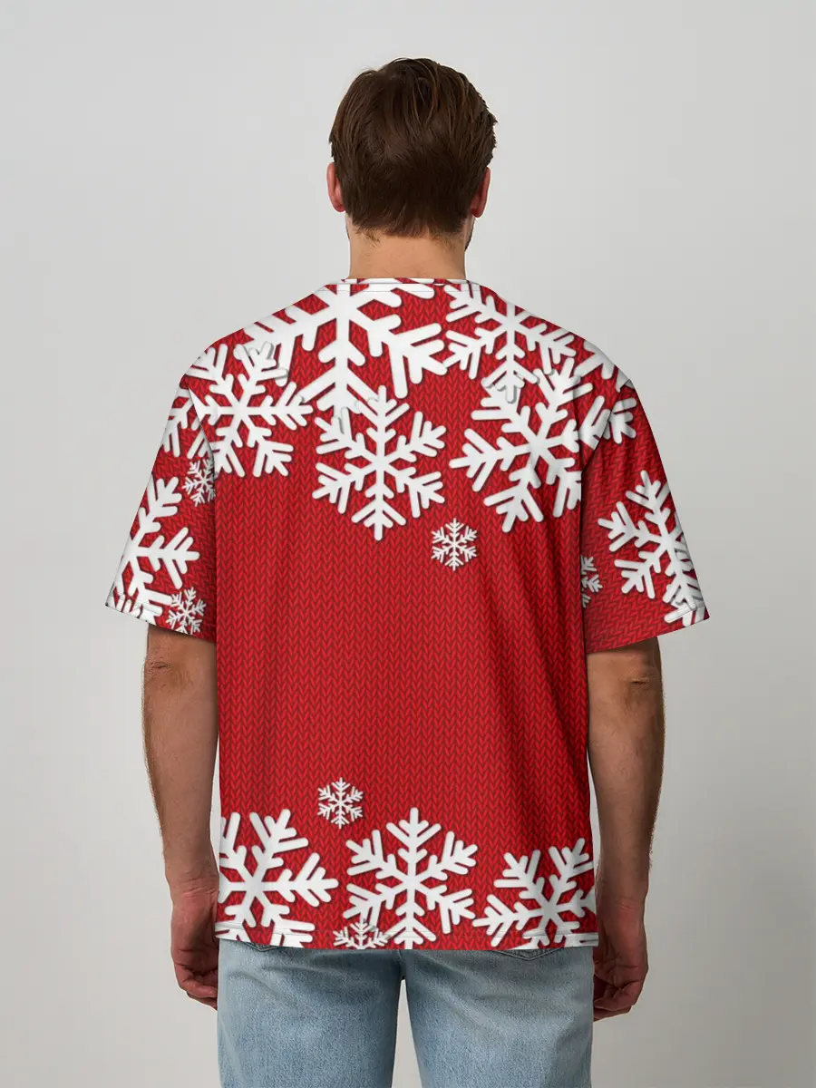 Мужская футболка оверсайз / Снежинки