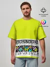 Мужская футболка оверсайз / Яркий цветочный узор