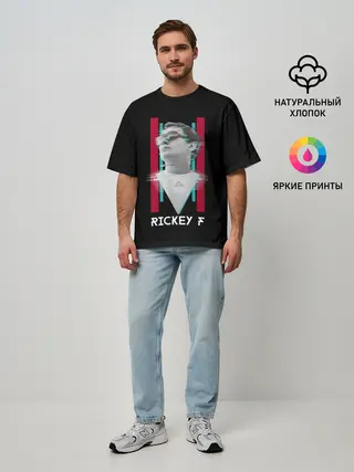 Мужская футболка оверсайз / Rickey F Glitch
