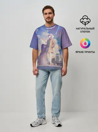 Мужская футболка оверсайз / Харуки и Акихико