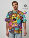 Мужская футболка оверсайз / crazy abstraction