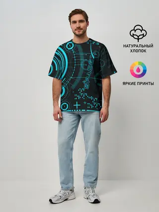 Мужская футболка оверсайз / SpaceX
