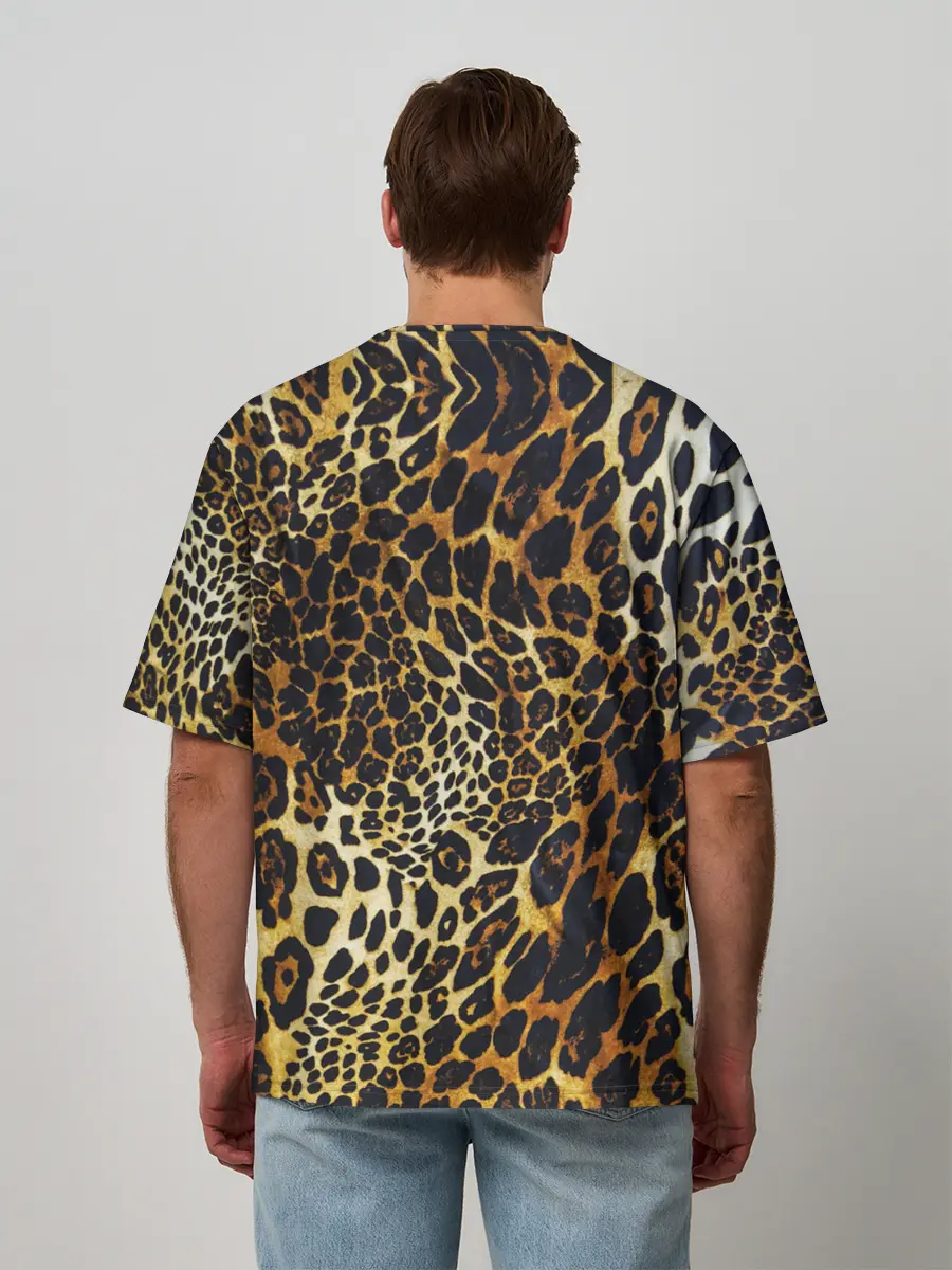 Мужская футболка оверсайз / Шкура леопарда