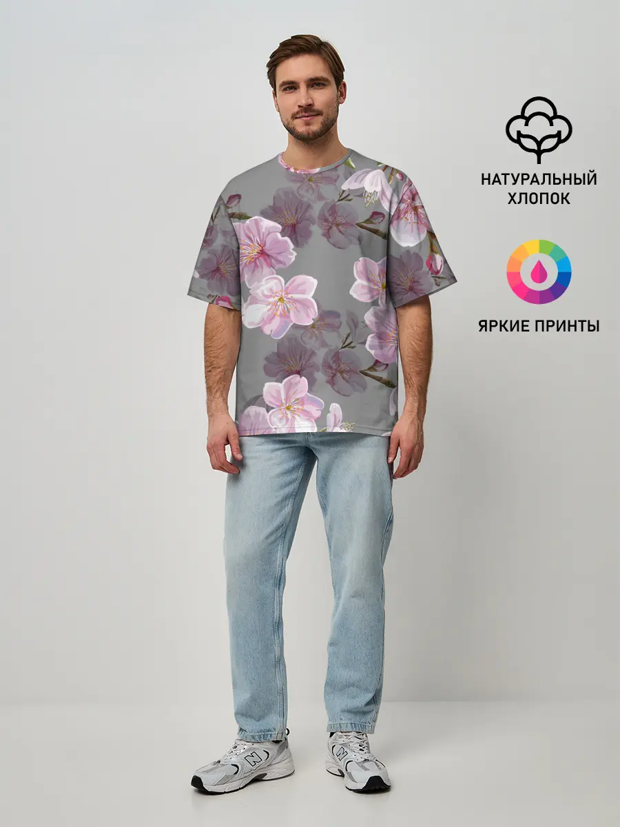 Мужская футболка оверсайз / САКУРА
