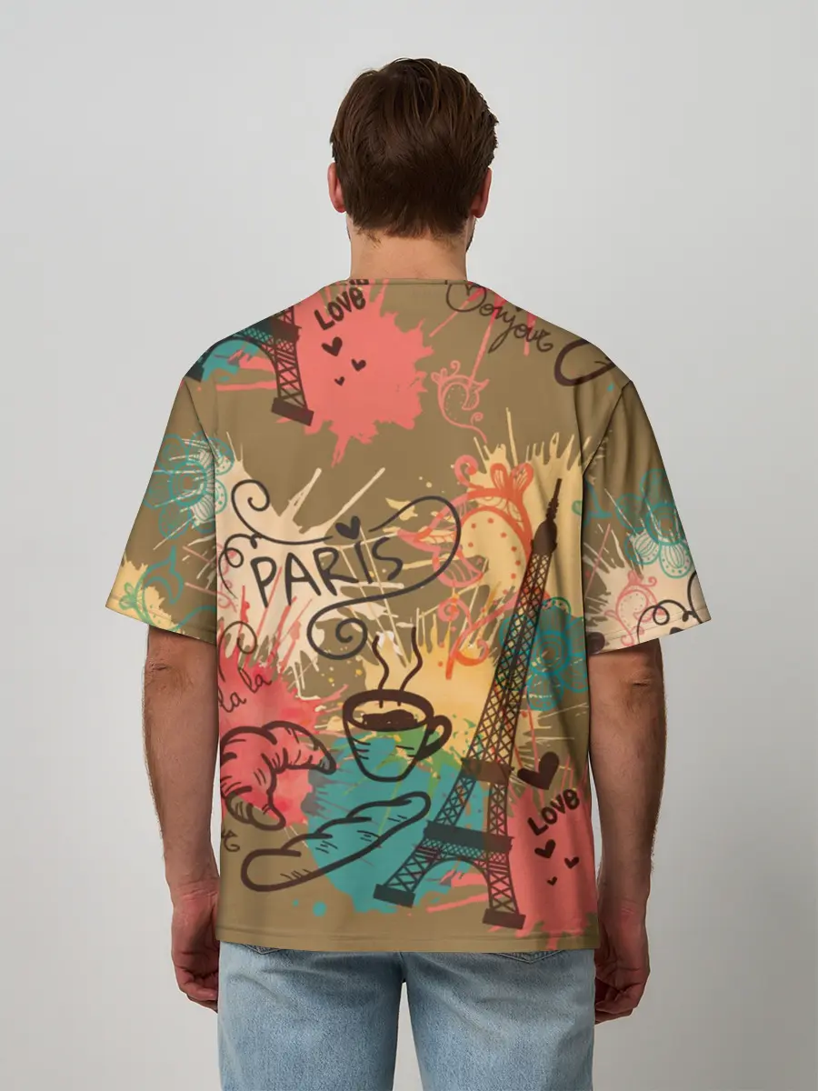 Мужская футболка оверсайз / Париж