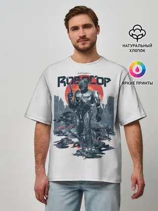 Мужская футболка оверсайз / Робот полицейский