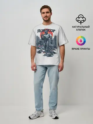 Мужская футболка оверсайз / Робот полицейский