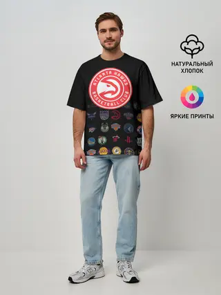 Мужская футболка оверсайз / Atlanta Hawks