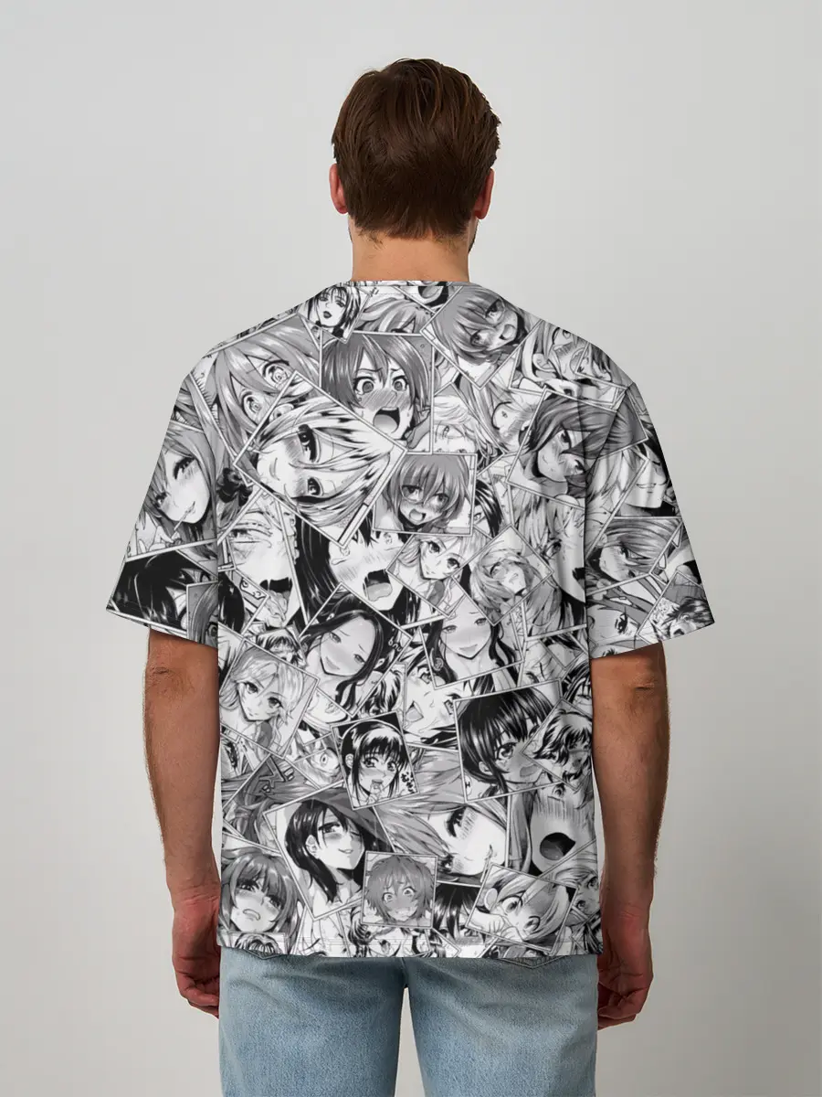 Мужская футболка оверсайз / Manga ahegao