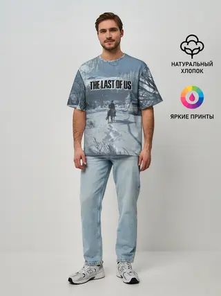 Мужская футболка оверсайз / Элли в деревне