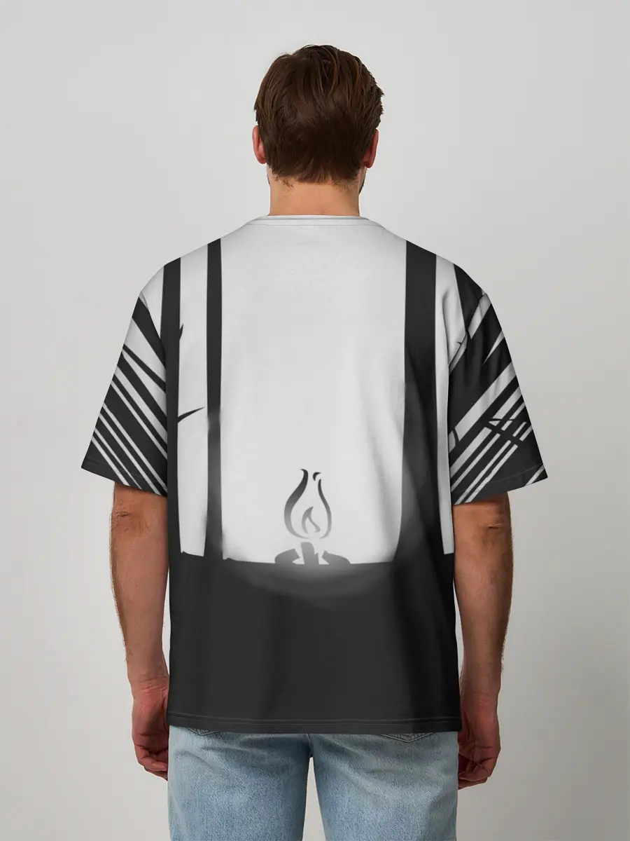 Мужская футболка оверсайз / Огонёк из Раста